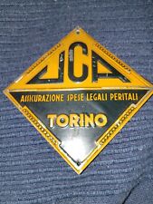 Targa smaltata insegna metallo latta pubblicitario assicurazione uca Torino 1930