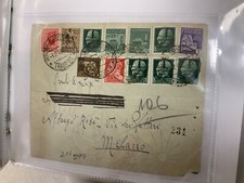 STORIA POSTALE RSI valori gemelli e affrancatura mista regno RARA fascetti