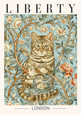 Stampa gatto Liberty Londra