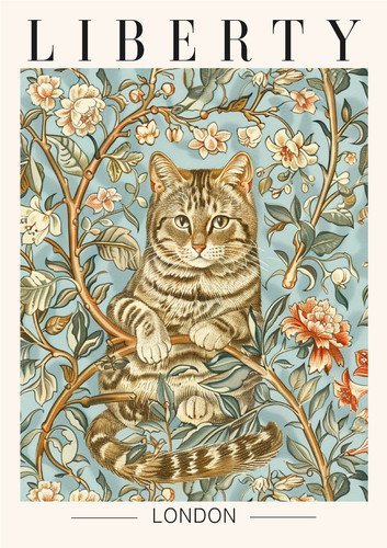Stampa gatto liberty londra - stampa,