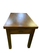 Antico tavolo a libro in legno di frutto della fine dell'800 primi del 900