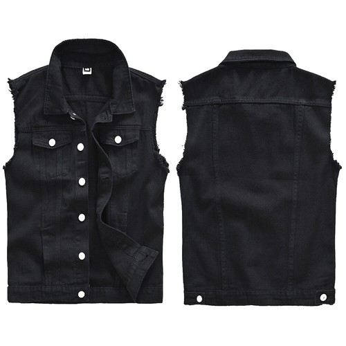 Gilet uomo denim biker gilet