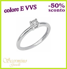 ANELLO SOLITARIO ORO BIANCO