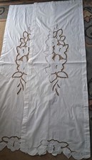 Tende Ricamate A Mano Ad Intaglio Con Fiori Vintage 178x57 Cm 