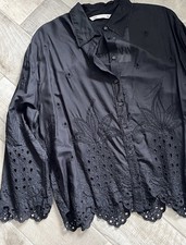 Zara camicia raso donna S nera