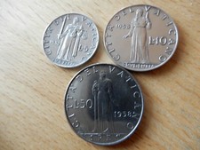 3 Vatikan-Münzen 5 Lire 1952