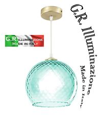 LAMPADARIO MODERNO IN VETRO VERDE 1 LUCE Ø25cm LAMPADA A SOSPENSIONE CUCINA Vale