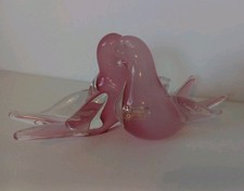 Murano Vetreria Artistica OBALL Vetro Rosa Love Birds Colombe
