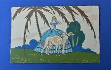 Cartolina Illustratore GM Meschini ULTRA 2195 Pochoir Donnina Levrieri VG 1929