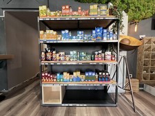 Scaffale in ferro e legno design idustrial 