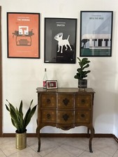 Mobile da Ingresso Vintage in Stile Luigi XV – Legno Intarsiato, Anni ‘50-‘70