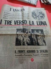 L'UNITA' 17-7-1969 APOLLO II LUNA-TERRA-LUNA  SATURNO V COSMONAUTI RAU ISRAELE