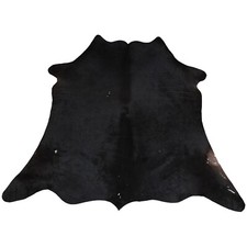 Vero Mucca Tappeto Pelle Nero