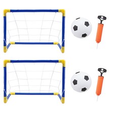 2 x set 2 obiettivi calcio calcio bambini pompa pali portatili reti da interno esterno
