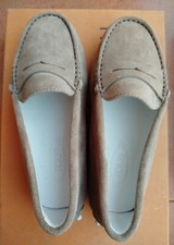 TOD'S JUNIOR GOMMINO mocassino in pelle scamosciata beige n. 29
