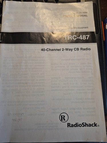Radio shack trc 487 - shack, manuale