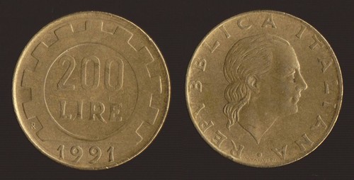 200 lire 1991 - lire, italia