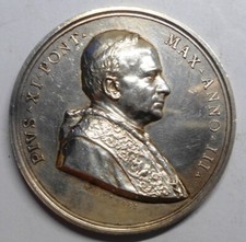 MEDAGLIA UFFICIALE AG PIO XI ANNO III