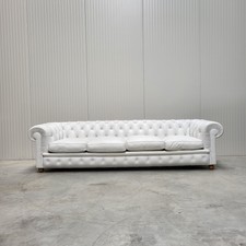 Divano 4 posti Chester donna Poltrona Chesterfield ITALIA pelle bianco pezzo unico
