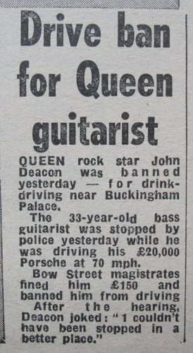 John deacon 1985 driving - 1985, ban