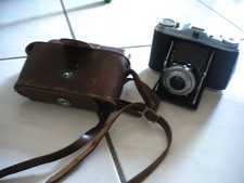 AGFA ISOLETTE V Folding Film Camera Leather Case Pronto 58 mm con Agnar 4.5 