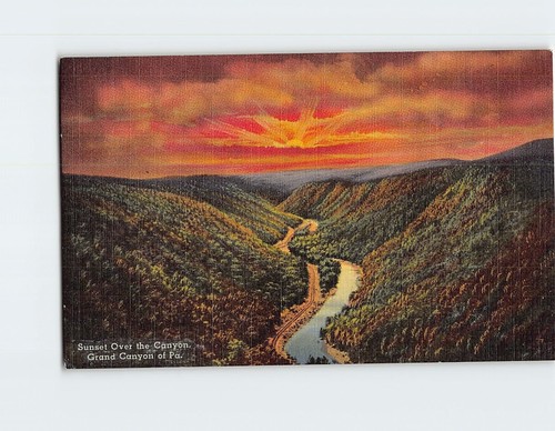 Cartolina tramonto sul canyon - cartolina,