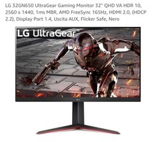 LG UltraGear 32GN63-32" QHD VA LCD Gaming Monitor - Nero
