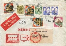 2.4.1984 ESPRESSO CON CASTELLI IN BOBINA E AFFRANCATURE VARIE - ARRIVO 3.4.1984