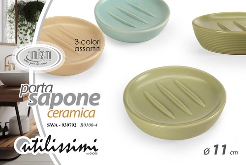 Portasapone piatto ceramica