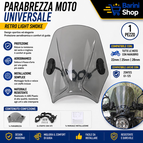 Parabrezza moto universale - parabrezza,