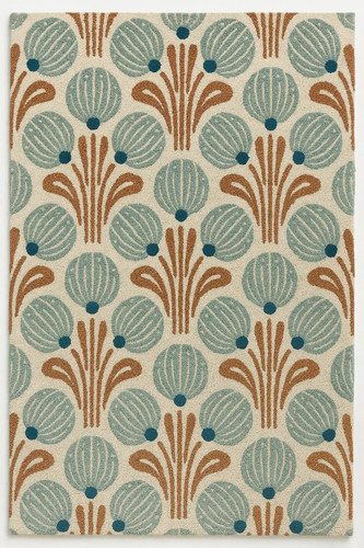 Tappeto floreale trapuntato - , a