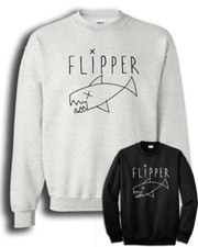 FELPA Kurt Cobain Flipper Grunge rock girocollo grigia o nera unisex 
