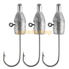 20 pezzi crappie teste di piombo non verniciate ami tubo da pesca esca verme trota basso