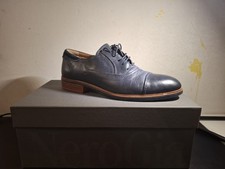 Scarpe NeroGiardini Stringhate Vera Pelle Blu Misura 39,Come Nuove.