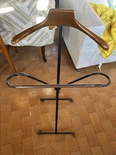 Appendiabiti Da Ingresso Anni 1930 In Legno E Ferro Con Ruote