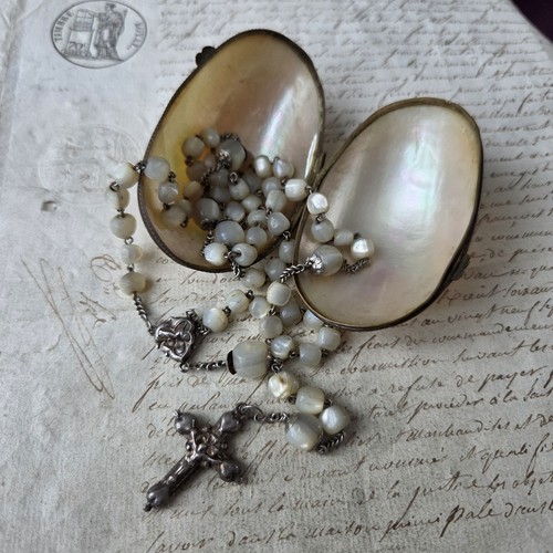 Rosario antico argento - , cuori