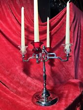 Candelabro vintage ART DECO anni '30 FARBERWARE Brooklyn NY vetro e cromo 11,5"