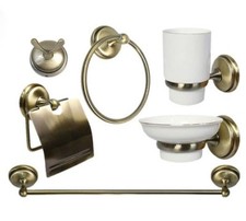 Bagno 6 Accessori Ottone