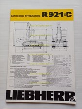 Liebherr escavatore R 921 C 1977 scheda tecnica depliant italiano originale