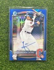 2025 Bowman Cromo JUNEIKER CACERES 1° Bowman VERO BLU Autografo /150