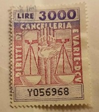 MARCA DA BOLLO-DIRITTI DI CANCELLERIA-3000 LIRE-1990