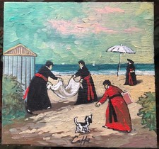 NINO CAFFE - olio su TAVOLA 18,5x17,5 - Certificato Pretini Prelati di Caffè