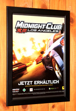 Midnight Club Los Angeles PS3 Xbox 360 raro vecchio piccolo poster promozionale annuncio incorniciato