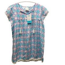 Costume da bagno bambina Snapper Rock copricostume nappa taglia 10 blu viola 50+UV nuovo con etichette