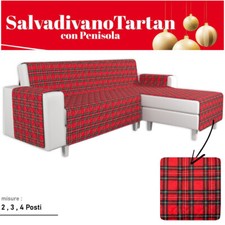 Copridivano Natalizio Scozzese Penisola Trapuntato Salva divano 2 3 4 Posti V2