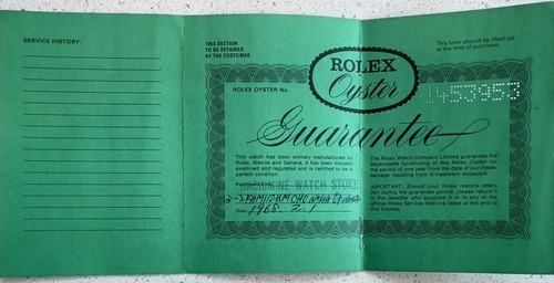 Rolex oyster garanzia 1968 - rolex,