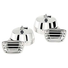 FISA 1201695 Tromba Elettromagnetica 2 Morsetti Cromato 12V 2 Pezzi