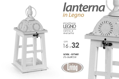 Lanterna legno portacandela - lanterna,