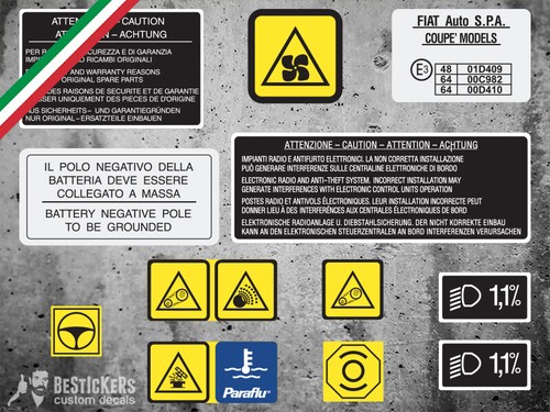 Kit adesivi vano motore - kit,