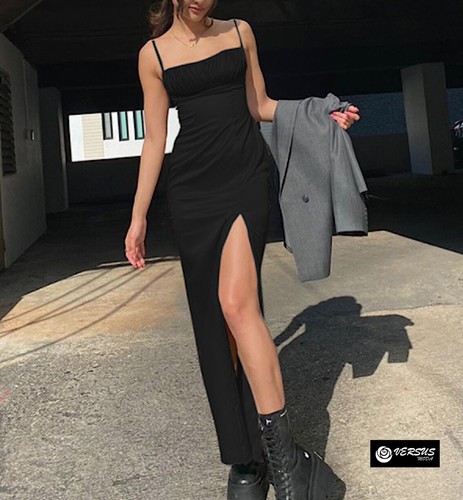 Vestito nero lungo - vestito,